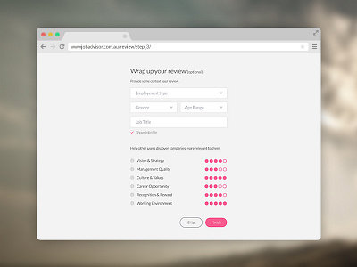 Review Process Step 3 design experience flat form minimal pink process review ui ux web