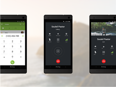 Dialer android contacts flat material design minimal mobile phone ui ux