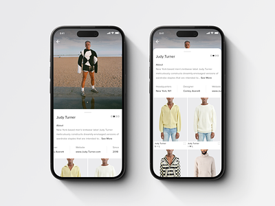 Designer Profiles browse carousel clean collection fashion filters hero ios16 landing page mobile profile react native ui ux
