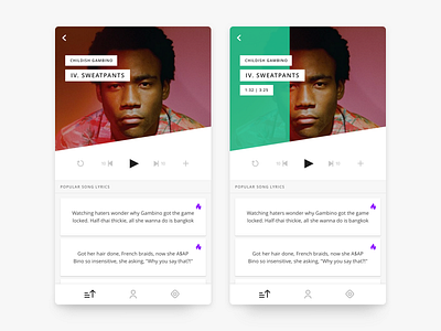 Often | Player app controls ios lyrics mobile music player ui ux