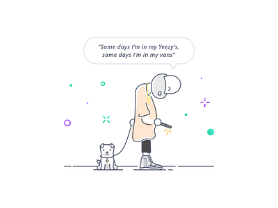 Often | Walking the dog branding character dog illustration keyboard music pastel sketch ui web