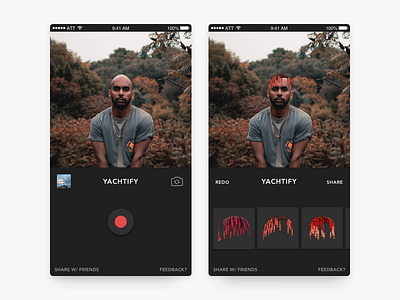 Yachtify app camera hair lil yachty mobile photo stickers ui ux yachty