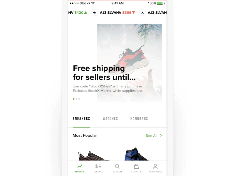 Homescreen Concept buy ecommerce homescreen marketplace promotion sell sneaker sneakers ui ux