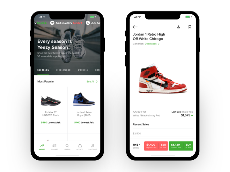 STOCKX. STOCKX мобильная версия. Profile mobile Design.