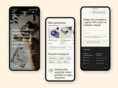 Natural cosmetics e-commerce mobile website