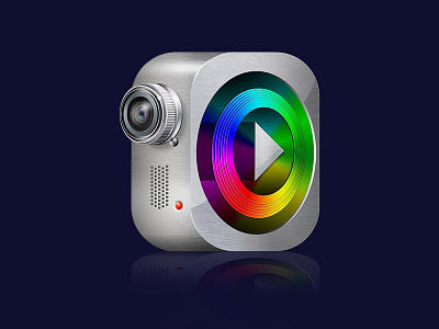 pixanimator icon camera icon photoshop silver video web