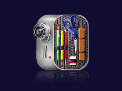 Videpaintle icon camera icon photoshop silver video web