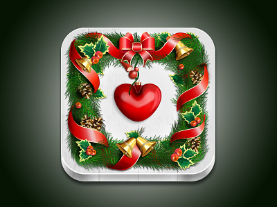 Christmas Wreath iOS Icon christmas icon photoshop wreath