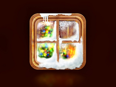 Christmas Window iOS Icon christmas holiday icon ios light snow tree window winter