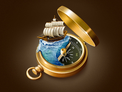 Compass Icon compass icon photoshop sea ship water