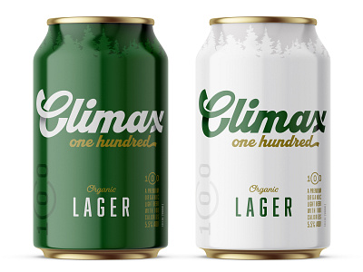 Climax beer can beer beer can branding lager logo organic organic beer packaging script font