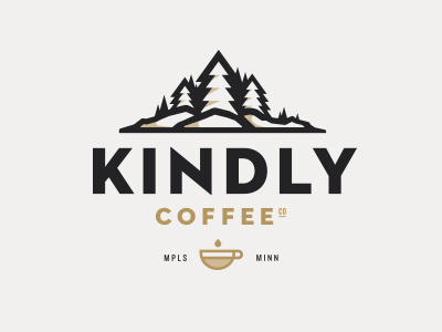 Kindly Coffee V3 branding coffee coffee identity coffee subscription forest logo outdoors pines trees