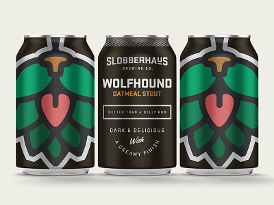 Slobberhaus Stout beer beer can branding hopdog packaging