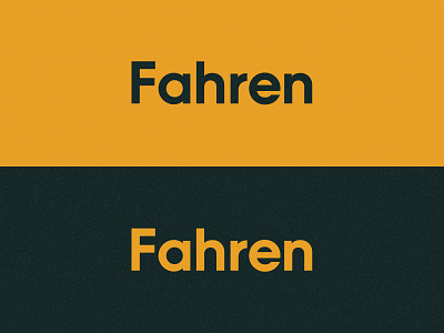Fahren Wordmark branding driven gold logo sans serif wordmark yellow