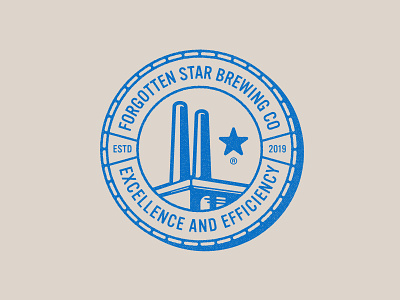 Forgotten Star Badge badge badge design beer branding brewery chimney identity industrial star taproom