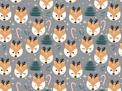 Reindeer Winter Games christmas graphic design illustration pattern pattern design reindeer surface design surface pattern design winter