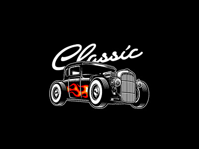 Classic Hotrod Flammo.. classic flame flammo hotrod racer racing vector vintage