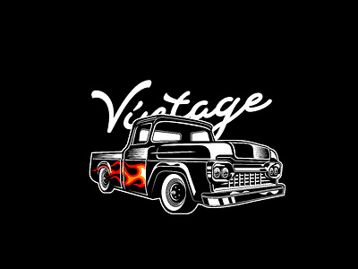 Vintage Truck Flammo classic custom flame hotrod ride vintage vintage truck