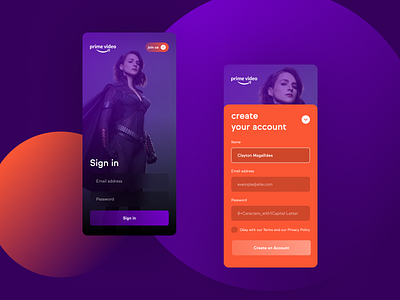 Concept Sign in/up Prime Vídeo amazon app mobile sign in signup ui ux