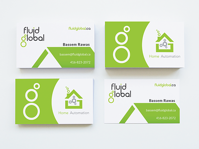 Fluid Global Logo Business Cards 2 X 2