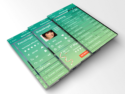 iPhone ski running app design ia mockup ui ui design web webdesign