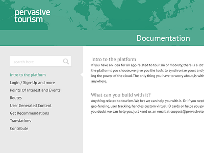 Pervasive documentation page