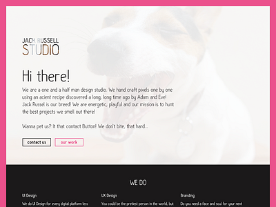 Final version of Jack Russell Studio Website corporate flat jack russell jack russell studio landing page page web website