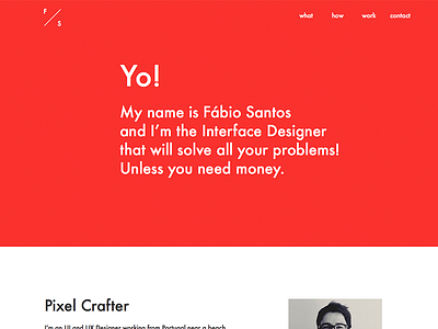 My personal website (starting it) landing page page portfolio red web website yo