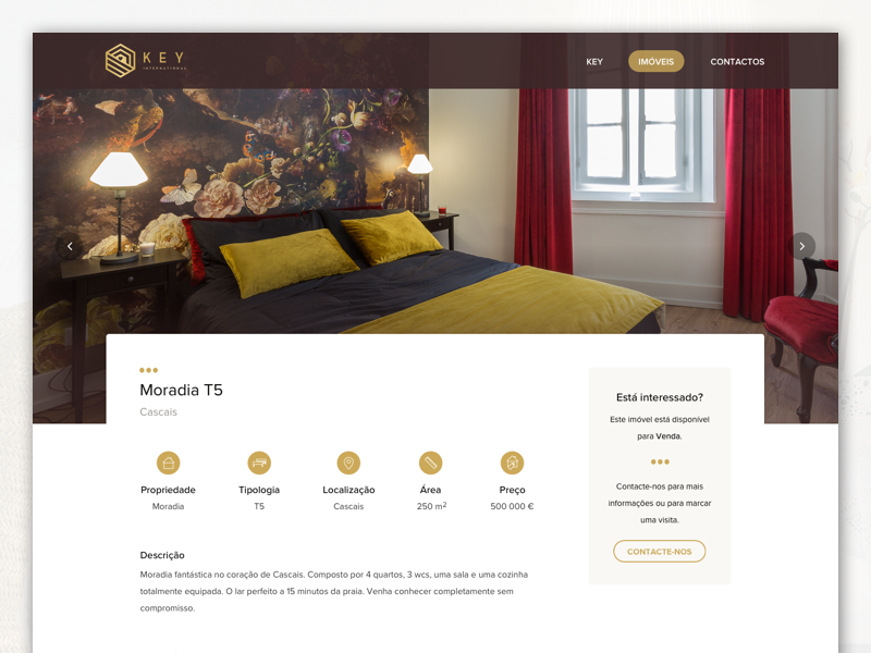 Key Internation House Details real estate gold ui design website home house