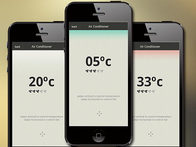 iPhone app: AC ac app clean design ios app iphone app temperature ui