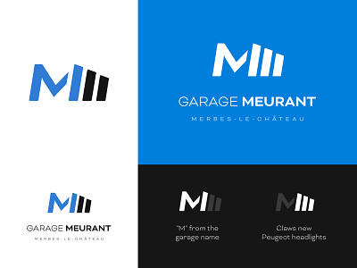Logo Design - Garage Peugeot Meurant blue branding car graphicdesign graphics icon illustration logo logodesign print typography vector