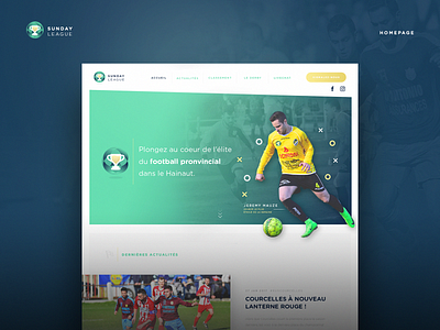 Sunday League - Homepage design football graphicdesign homepage landing ui uidesign ux webdesign website