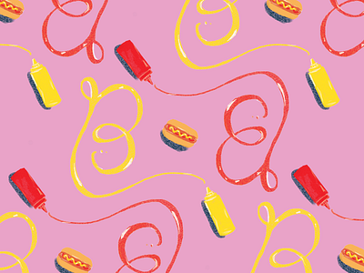 BBQ bbq hotdog illustration ketchup mustard summer type