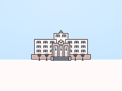 Tam Building flat illustration