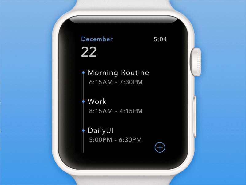 DailyUI 038 - Calendar apple watch calendar dailyui