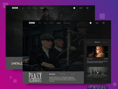 BBC website redesign - specific TV show section bbc peackyblinders redesign restyle sherlock tvshows ui