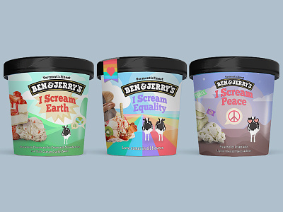 I Scream Ben & Jerry's ben jerrys ice cream icecream lgbt mockup packaging peace woke