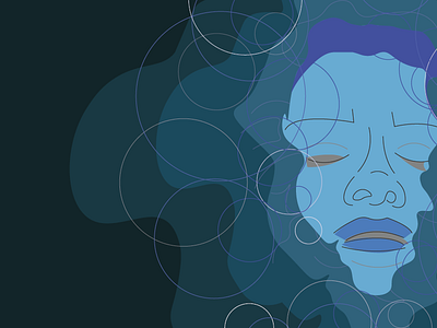Lady In The Water adobe illustrator blue design emmaallegri grey illustration
