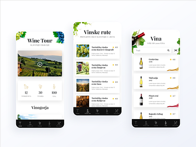 Wine tour app app clean interaction design minimal modern ui ux wine app wine tour