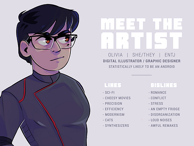 Meet The Artist illustration portrait stylized