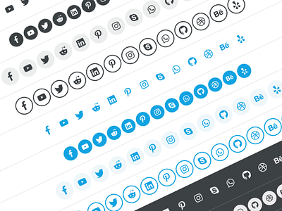Social icons for Boomla social icons social proof uikit web design website builder