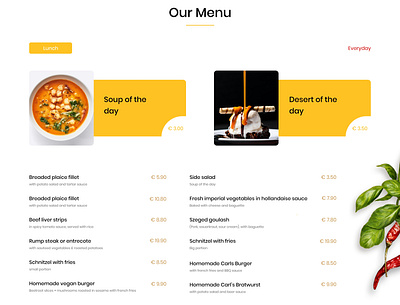 Restaurant Menu Concept landing page restaurant app restaurant logo ui design ui designer web design web designer website design