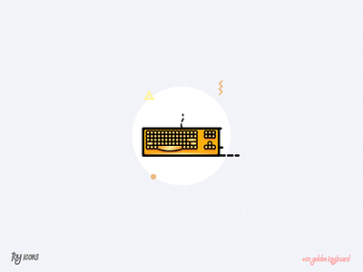 Golden keyboard icons toy