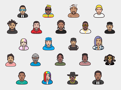Rap Players icons icons set people
