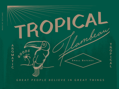 Candle Label - Tropical Wip candle label packaging tropical type