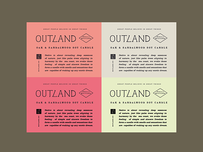 Label Design - Outland brand and identity candle candles label design outdoor packaging typography vintage
