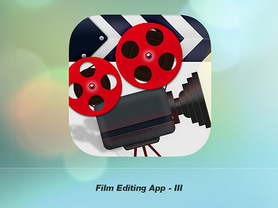 Film Editing Application Icon III application edit film ios7 movie purple red reel steel visualcookies