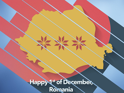 National Romanian Day 1december blue map motif red romania traditional visualcookies yellow