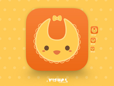 Baby App Icon baby bib cute orange positive visualcookies yellow