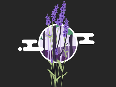 Lavander designchallenge flat flower illustration mystic purple vector visualcookies
